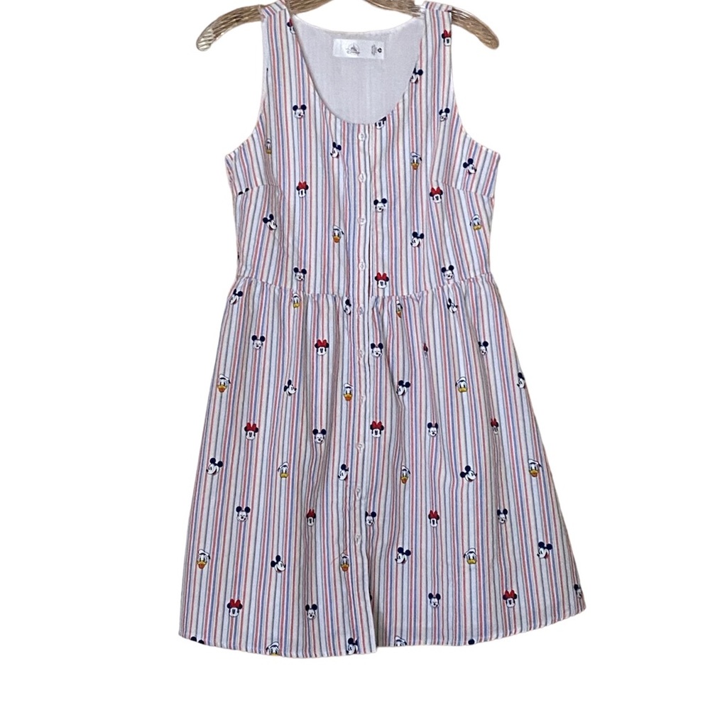 Small Vintage Disney dress, lined. Striped with Disney characters